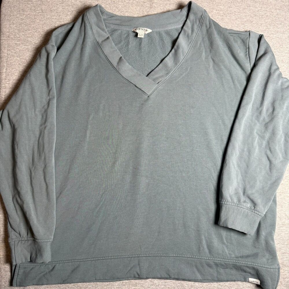 Orvis Mens size XL Blue V-neck Sweater